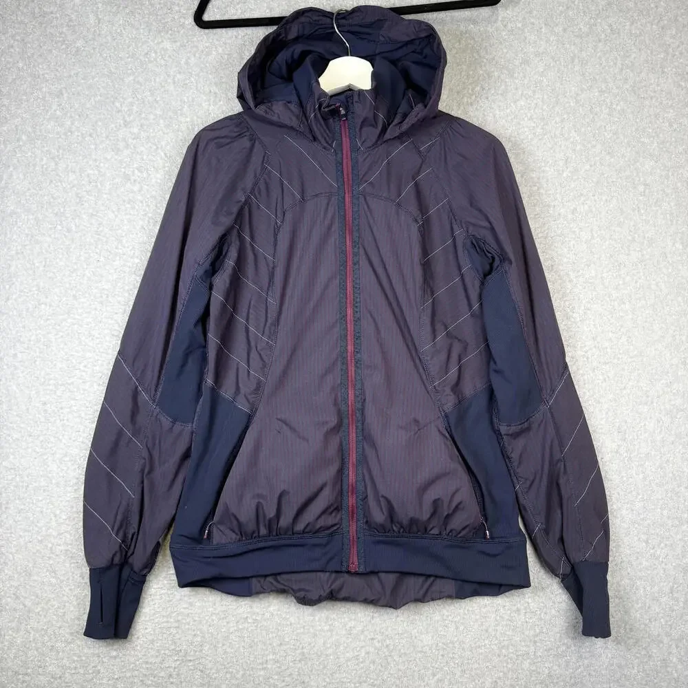 Lululemon Women's Small plum Full Zip Track Windbreaker Jacket Athleisure
